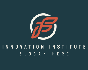 Modern Tech Business Letter F logo