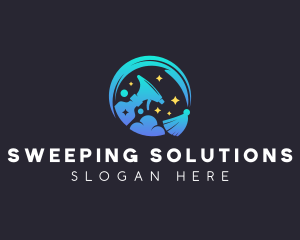 Broom Disinfection Cleaning logo design