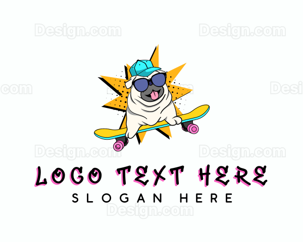 Skating Dog Skateboard Logo