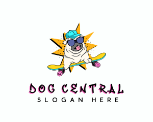 Skating Dog Skateboard logo design