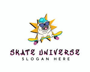 Skating Dog Skateboard logo design