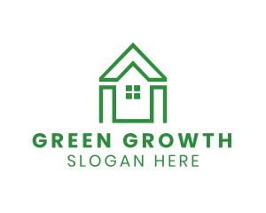 Green Polygon House logo design