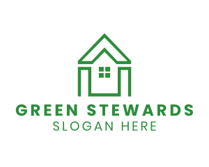 Green Polygon House logo design