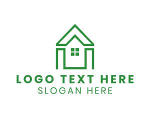 Rent - Green Polygon House logo design