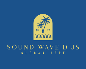 Resort Beach Tree logo design