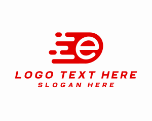 Fast Moving Letter E logo