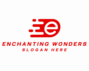 Fast Moving Letter E logo design