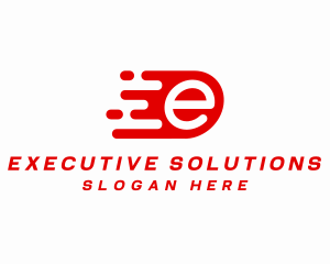 Fast Moving Letter E logo design