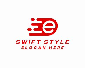 Fast Moving Letter E logo