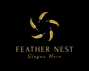 Golden Feather Quill logo design