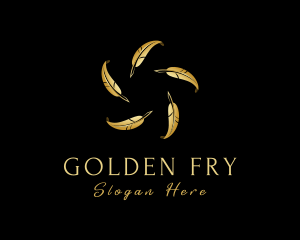 Golden Feather Quill logo design