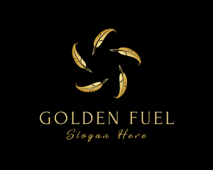 Golden Feather Quill logo design