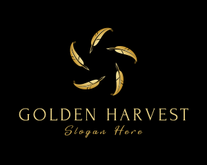 Golden Feather Quill logo design