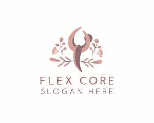 Floral Woman Fitness Yoga logo