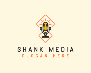 Podcast Media Microphone logo design