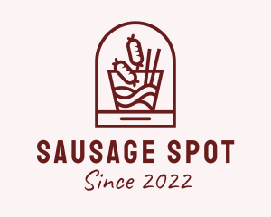 Noodle Sausage Fast Food  logo design