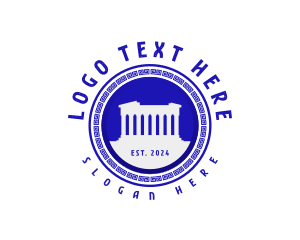 Greek Parthenon Landmark logo