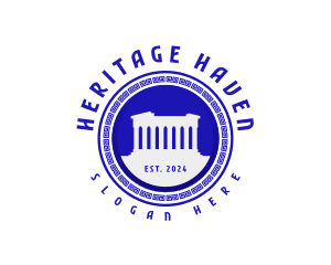 Greek Parthenon Landmark logo