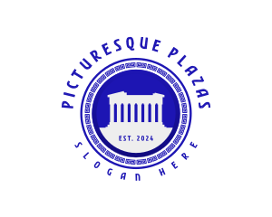 Greek Parthenon Landmark logo