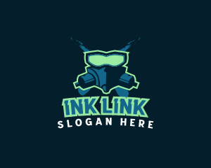 Neon Mask Paint logo design