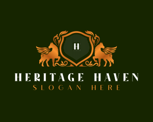 Luxury Stallion Shield Heritage logo design