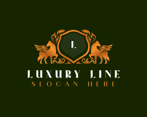 Luxury Stallion Shield Heritage logo design