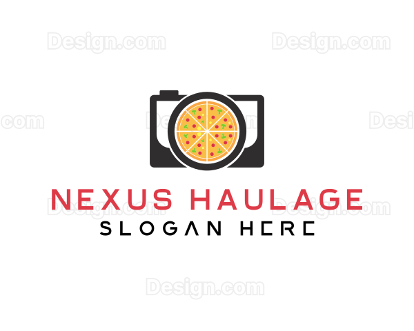 Camera Lens Pizza Logo