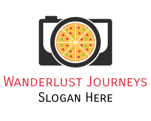 Camera Lens Pizza Logo