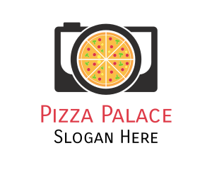 Camera Lens Pizza logo design