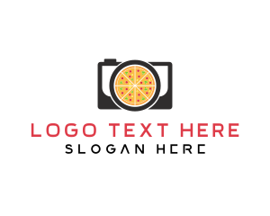 Camera Lens Pizza Logo