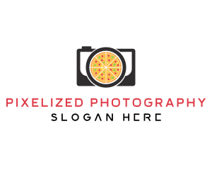 Camera Lens Pizza logo design