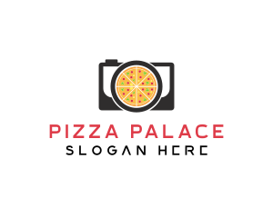 Camera Lens Pizza logo design