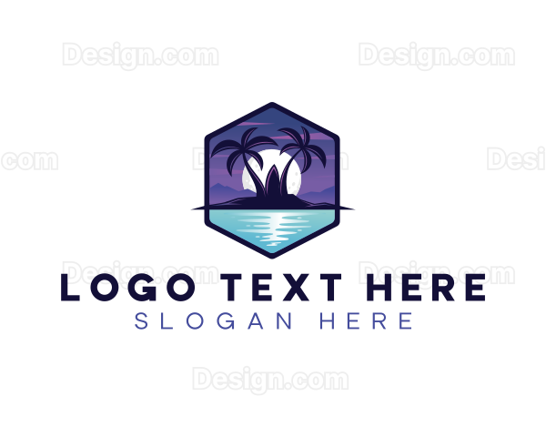 Night Surfing Travel Logo