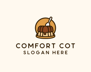 Cute Pudding Dessert logo design