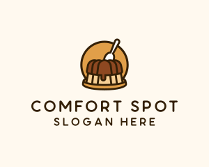 Cute Pudding Dessert logo design