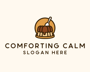 Cute Pudding Dessert logo design