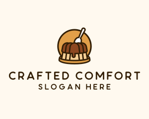 Cute Pudding Dessert logo design