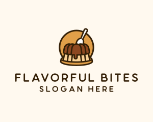 Cute Pudding Dessert logo design