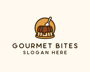 Cute Pudding Dessert logo design