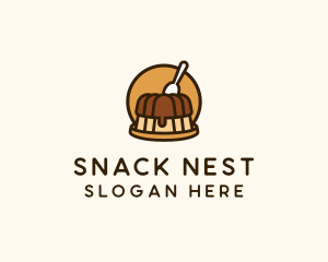 Cute Pudding Dessert logo design