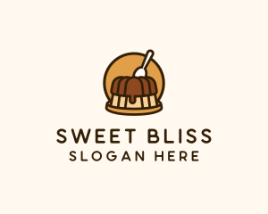 Cute Pudding Dessert logo design