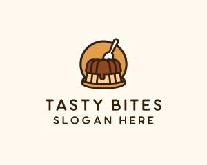 Cute Pudding Dessert logo design