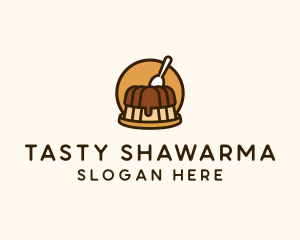 Cute Pudding Dessert logo design