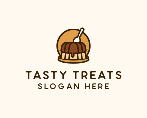 Cute Pudding Dessert logo design