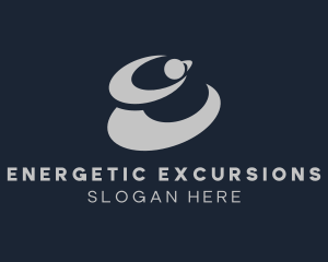 Swirl Orbit Letter E logo design