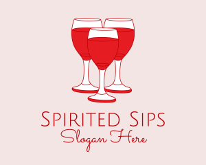 Red Wine Cocktail  logo design