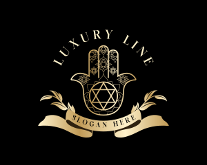 Luxury Hamsa Hand logo design