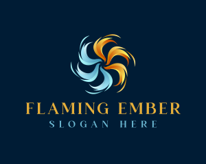 Cold Burning Fire Propeller logo design