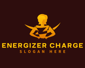 Lightning Energy Woman  logo design