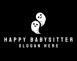 Happy Halloween Ghosts logo design